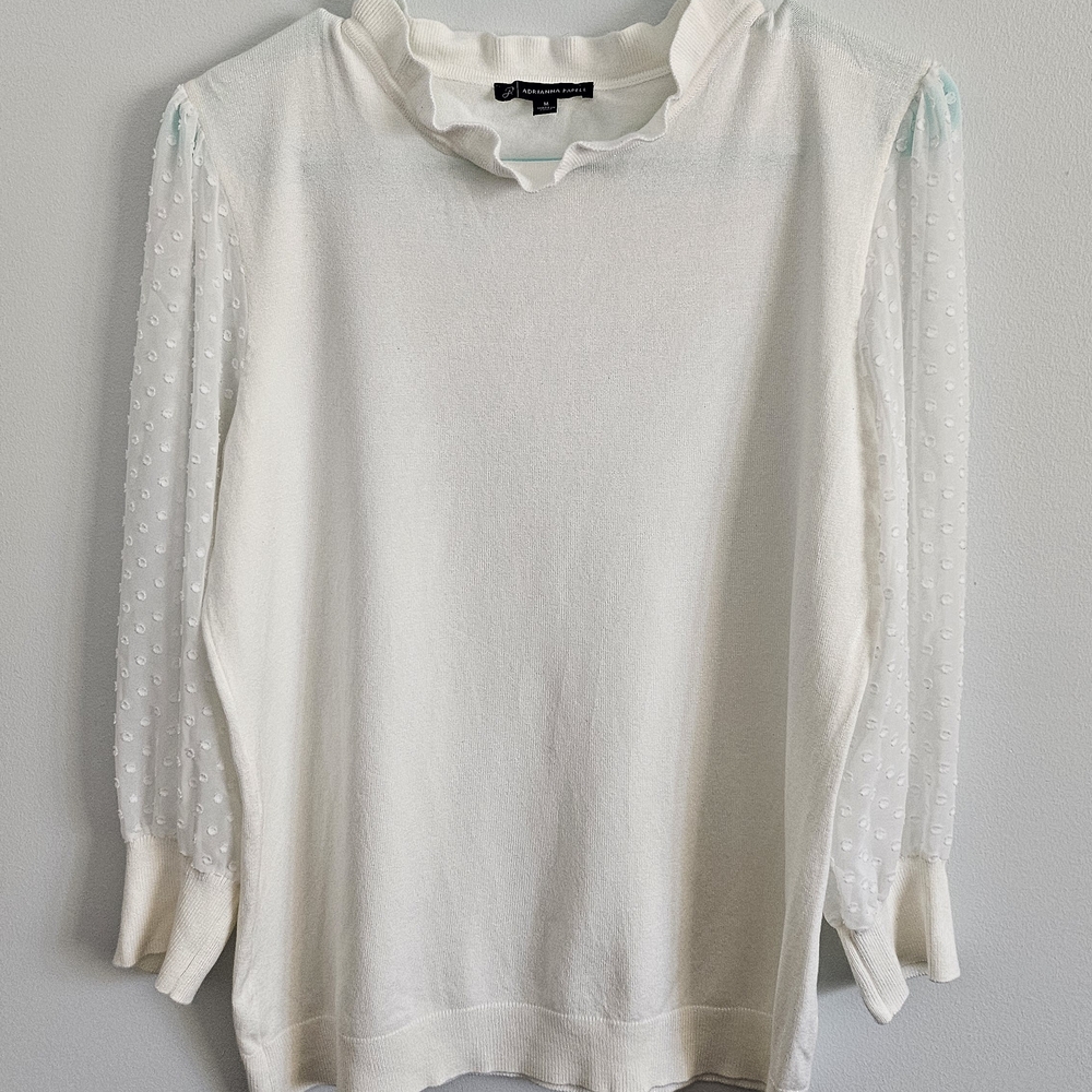 Elegant White Ruffled Women's Top